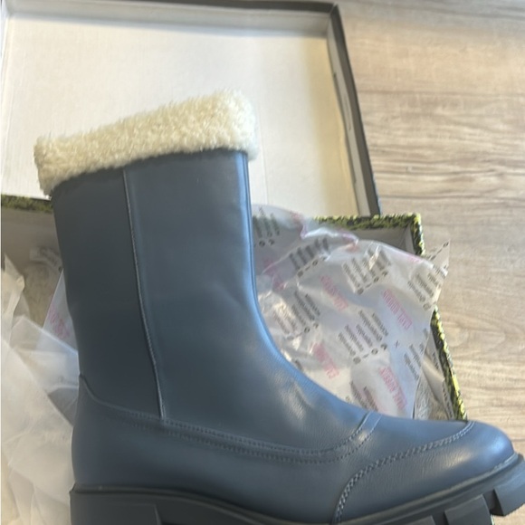 Blue Leather Women's Boots - Picture 2 of 4